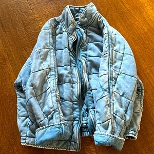 Free People quilted oversized zip up bomber jacket